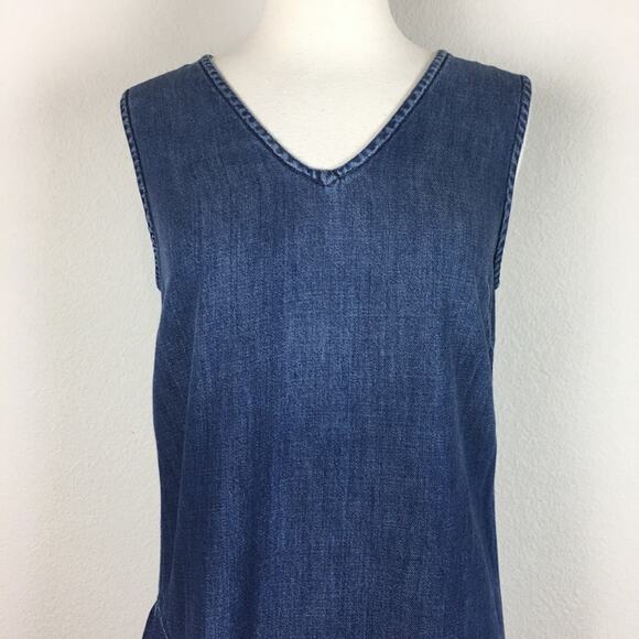 Cloth & Stone Blue Denim Sleeveless Asymmetrical Hem Dress XS - Picture 3 of 7